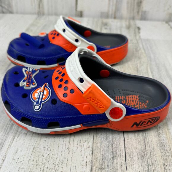 Crocs Classic Hasbro Nerf Clogs Blue Size J4 - Picture 3 of 8